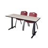 Cain Rectangle Tables > Training Tables > Cain Training Table & Chair Sets, 60 X 24 X 29, Maple MTRCT6024PL47BY